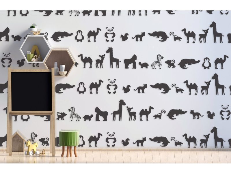 Pastel child's room. playroom. modern style. 3d illustration. Wall mock up