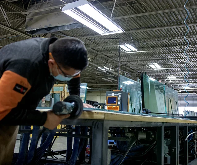 Glass production at the Privacy Glass Solutions facility in Coral Springs, Florida