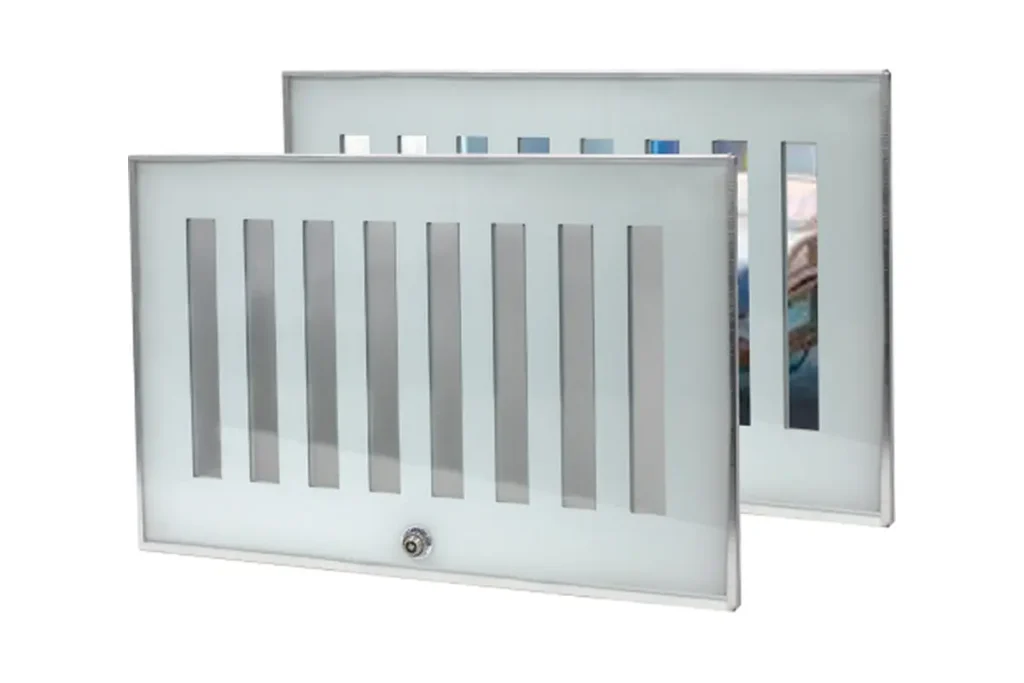 VISTA-Slide privacy panel with vertical privacy bands