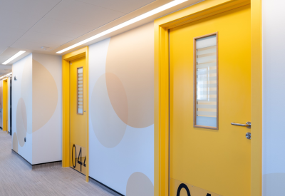 Vistamatic Vision panels in a behavioral health facility.